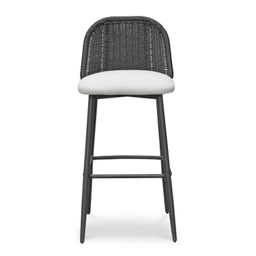 TOV Alexa Performance Fabric Outdoor Stool Black Bar Height