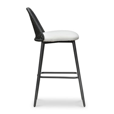 TOV Alexa Performance Fabric Outdoor Stool Black Bar Height