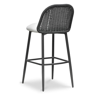 TOV Alexa Performance Fabric Outdoor Stool Black Bar Height