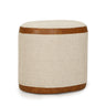 TOV Huche Cotton Jute and Vegan Leather Oval Contract-Grade Pouf, image 1