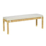 TOV Amara Cream Contract-Grade Linen Bench, image 1