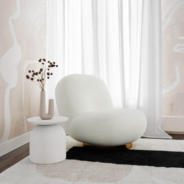 TOV Aloe White Indoor/Outdoor Concrete Side Table White