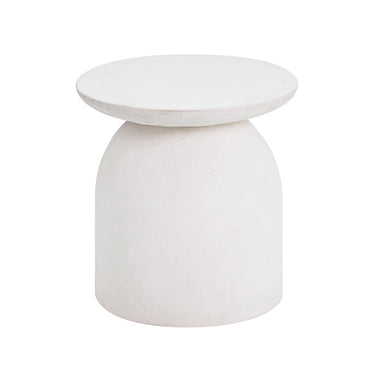 TOV Aloe White Indoor/Outdoor Concrete Side Table White