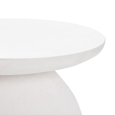 TOV Aloe White Indoor/Outdoor Concrete Side Table White