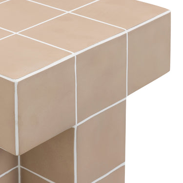 TOV Alma Tile Concrete Indoor/Outdoor Side Table Taupe