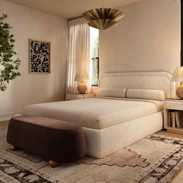 TOV Murielle Textured Performance Boucle Taupe Queen Bed