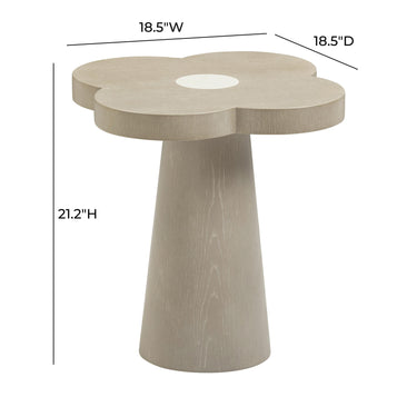 TOV Allium Washed Ash Side Table Brown, Cream, Grey