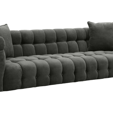 TOV Bea 90.6" Performance Velvet Tufted Sofa Grey
