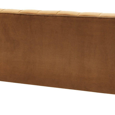 TOV Bea 90.6" Performance Velvet Tufted Sofa Cognac