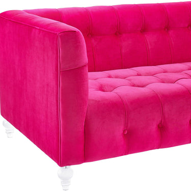 TOV Bea 90.6" Performance Velvet Tufted Sofa Pink