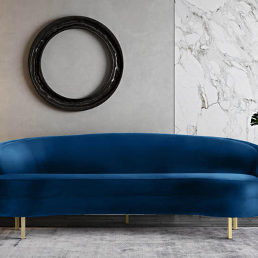 TOV Baila 89" Performance Velvet Sofa Navy