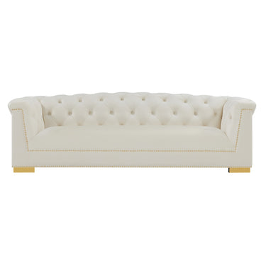 TOV Farah 91" Performance Velvet Sofa Cream