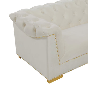 TOV Farah 91" Performance Velvet Sofa Cream