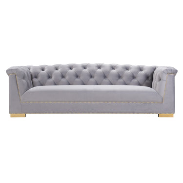 TOV Farah 91" Performance Velvet Sofa Grey