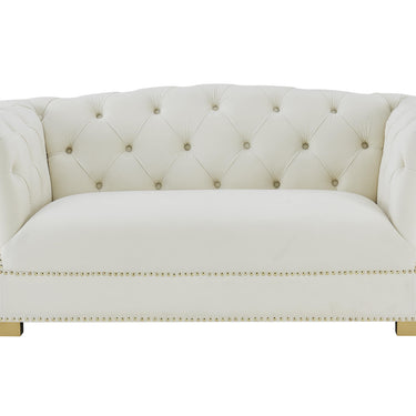 TOV Farah 69" Performance Velvet Loveseat Cream