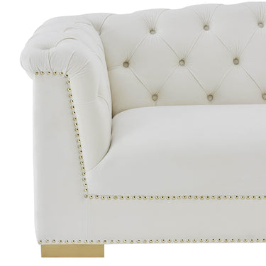 TOV Farah 69" Performance Velvet Loveseat Cream