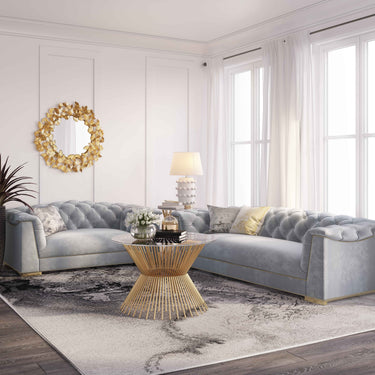 TOV Farah 91" Performance Velvet Sofa Grey