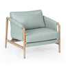 TOV Chakka Contract-Grade Genuine Leather Accent Chair Blue