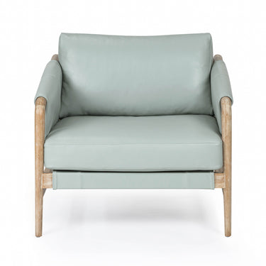 TOV Chakka Contract-Grade Genuine Leather Accent Chair Blue