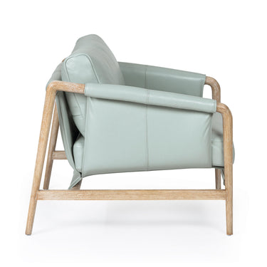 TOV Chakka Contract-Grade Genuine Leather Accent Chair Blue