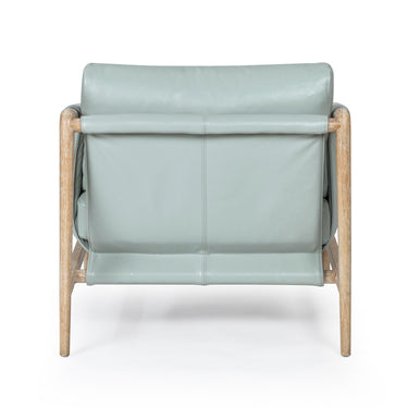 TOV Chakka Contract-Grade Genuine Leather Accent Chair Blue