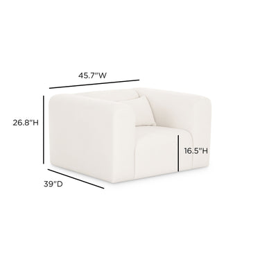 TOV Tarra Cream Performance Chenille Armchair Cream