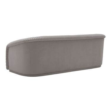 TOV Yara 90.6" Pleated Performance Velvet Sofa Grey
