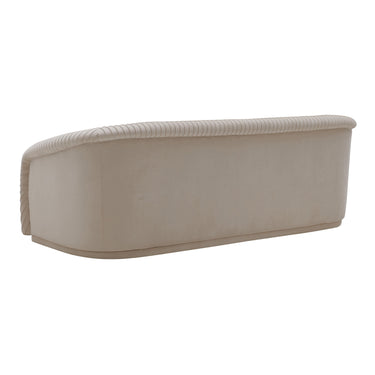 TOV Yara 90.6" Pleated Performance Velvet Sofa Beige