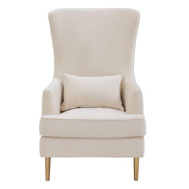 TOV Alina Performance Velvet Tall Tufted Back Chair Cream - ON FINAL SALE