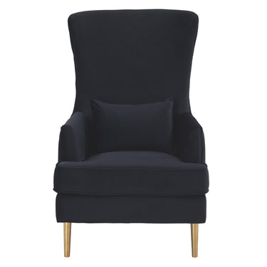 TOV Alina Performance Velvet Tall Tufted Back Chair Black