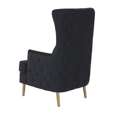 TOV Alina Performance Velvet Tall Tufted Back Chair Black