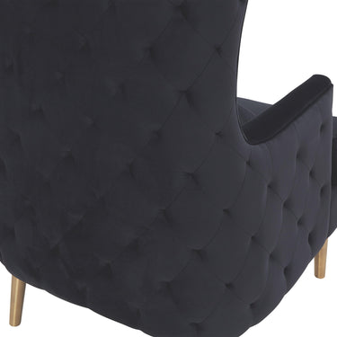 TOV Alina Performance Velvet Tall Tufted Back Chair Black