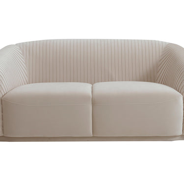 TOV Yara 70" Pleated Performance Velvet Loveseat Beige