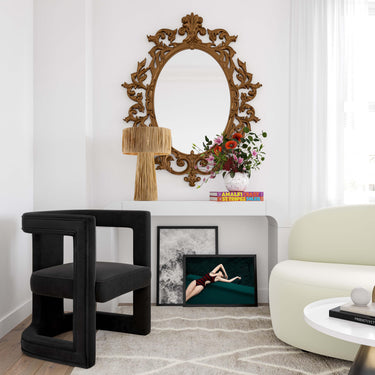 TOV Ada Performance Velvet Accent Chair Black