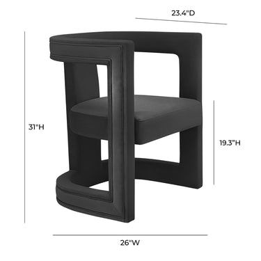 TOV Ada Performance Velvet Accent Chair Black