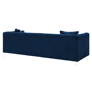 TOV Bea 90.6" Performance Velvet Tufted Sofa Navy