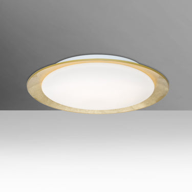 Tuca 15 in Opal/Gold Foil, straight-on | Besa Lighting