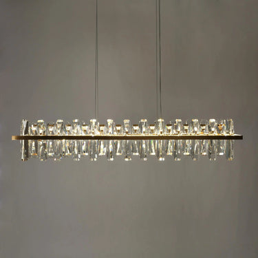 Tadeusz 43" LED Kitchen Island Light - Dimmable Brass Rectangle Pendant Lamp
