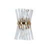 Tadonipkeseismo 2-Light Crystal Tube Wall Sconce in Bras