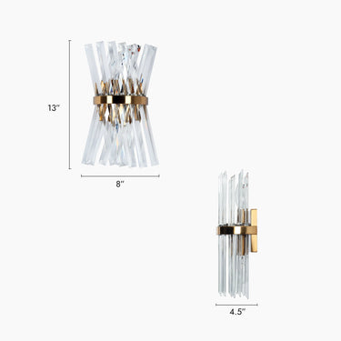 Elegant Brass & Crystal Sconce for a Glamorous Bathroom -