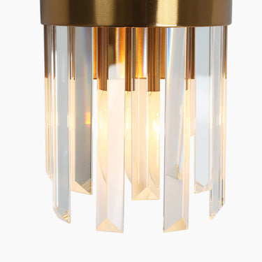 Gold Crystal Wall Lights, 2-Bulb Vanity Fixture [HA05033] 