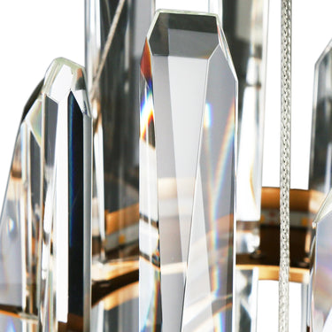Cascading Crystal Chandelier in Brass - Entryway Pendant Light