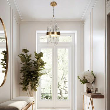 Sparkle 2-Light Brass LED Pendant Light for Foyer