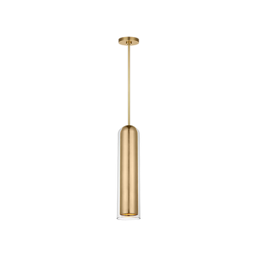 Tala 25 pendant light antique brass finish installed in modern living room