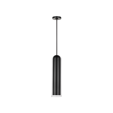 Tala 25 LED pendant in bronze finish hanging over dining table with warm 2700K light