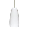 Besa Tao 10 pendant light with handcrafted Chalk glass shade and Satin Nickel finish