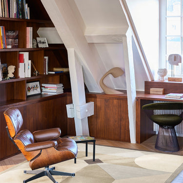 Piazza wool rug, styled in a room