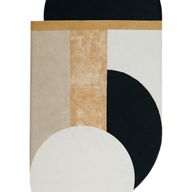 Bijoux Précieux wool rug in Black and White, full view