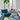 Josep recycled polyester rug in Céladon, styled in a room
