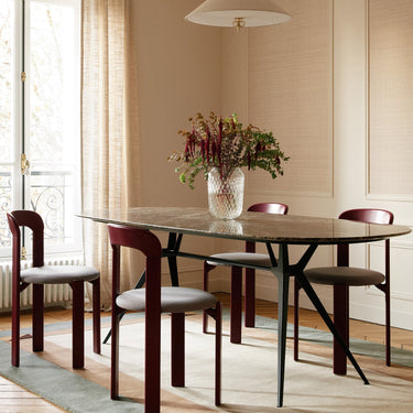 Palatin wool rug in Blue, styled in a room